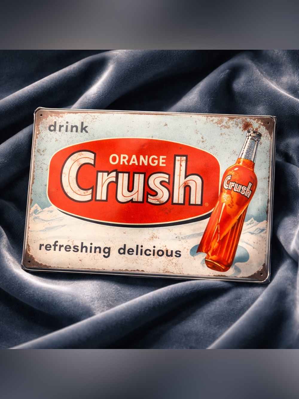 Orange Crush Metal Sign - Retro Soda Advertising